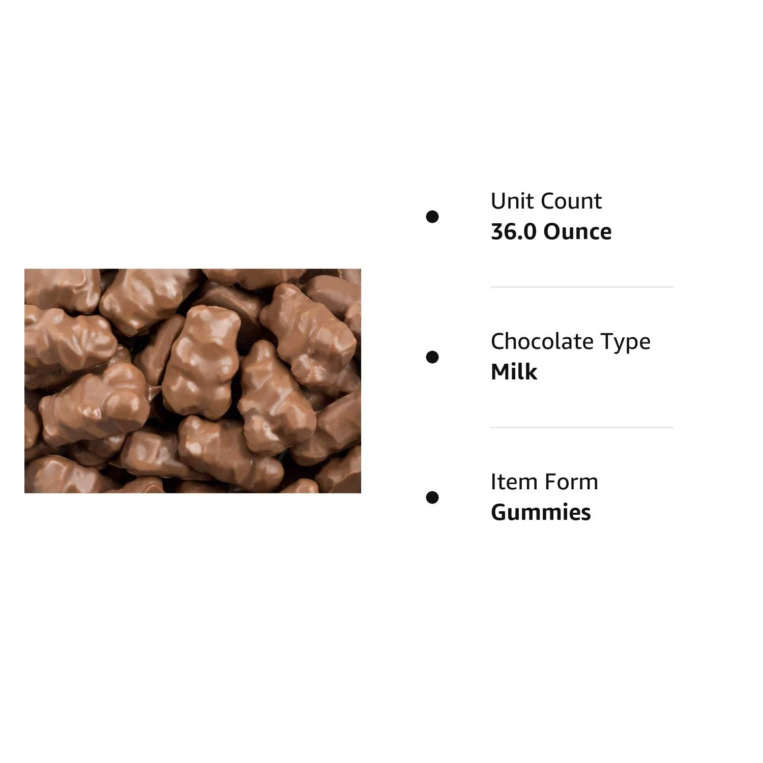 Milk Chocolate Covered Gummi Bears: 2.25 LBS