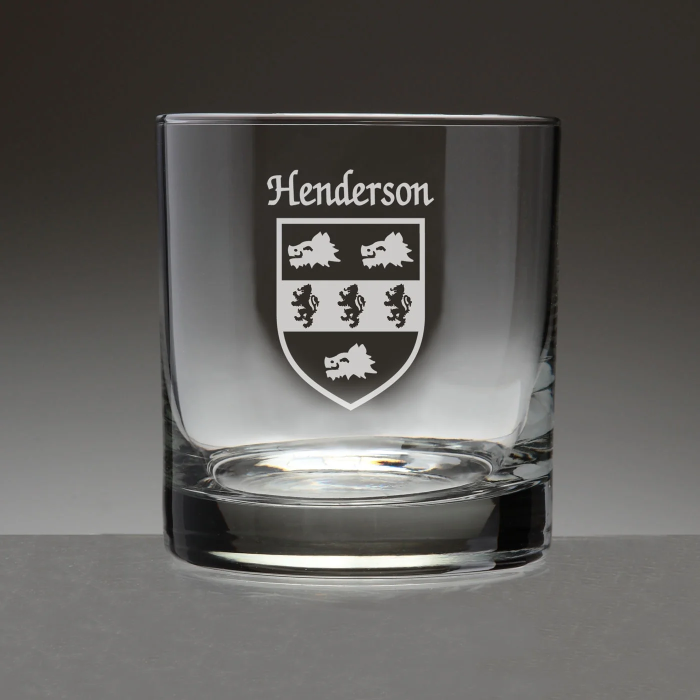 Henderson Irish Coat of Arms Tumbler Glasses - Set of 4 (Sand Etched)