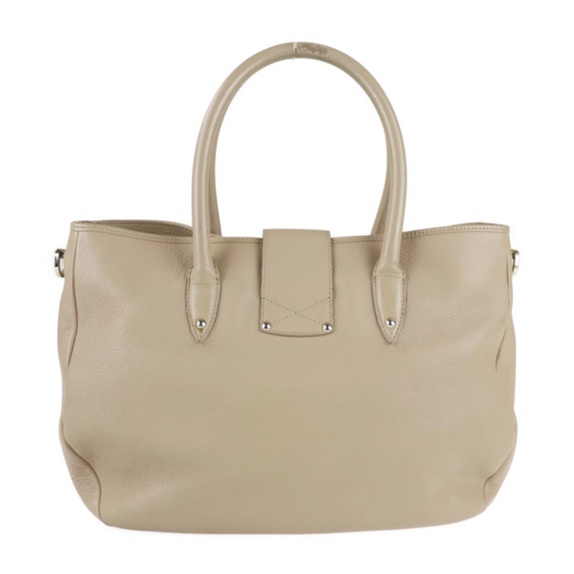 Pre-Owned JIMMY CHOO Jimmy Choo handbag leather beige gold metal fittings 2WAY shoulder bag (Good)