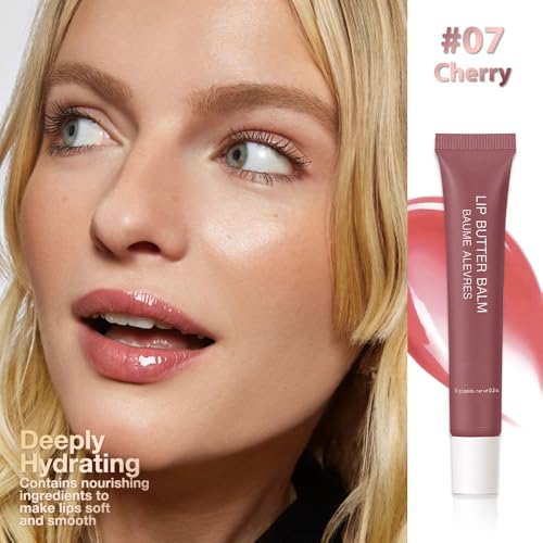 4 PCS Summer Special Lip Butter Balm – Ultra-Hydrating Lip Care with Shea Butter & Olive Oil, Soothes Dry Lips with Natural Tint & Gloss Effect, Lip Plumper Moisture & Light Lip Stain Finish