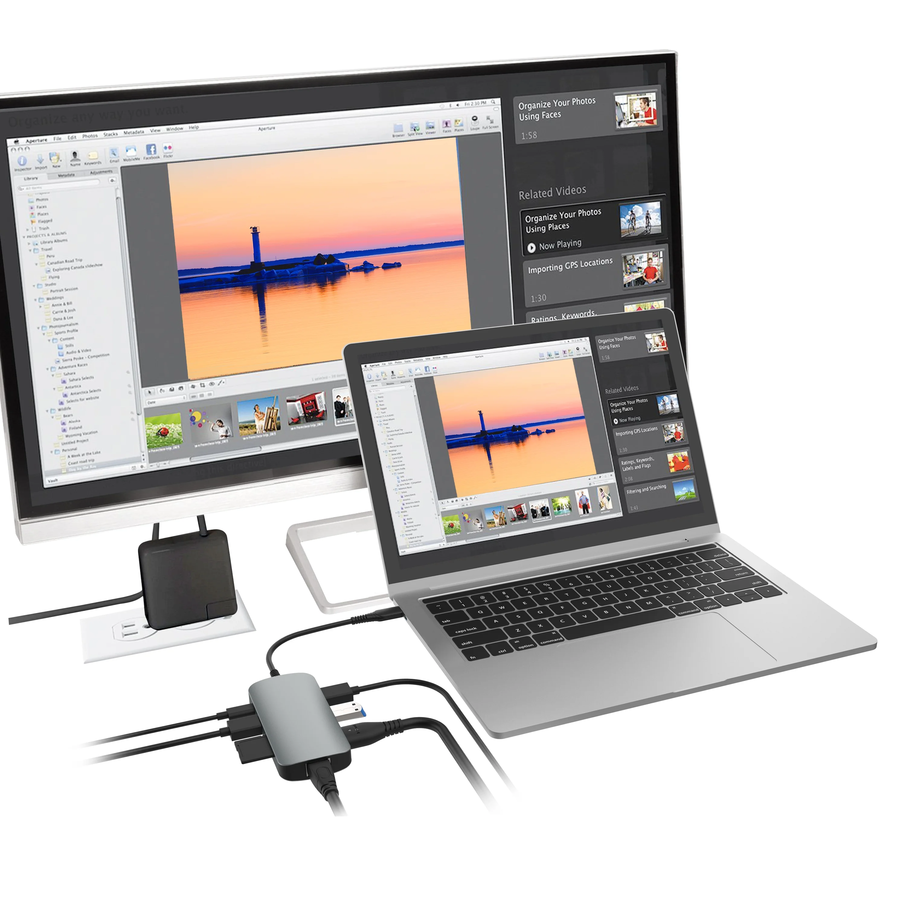 onn. 8-in-1 USB-C Adapter, USB 3.0 and 4K HDMI Compatible