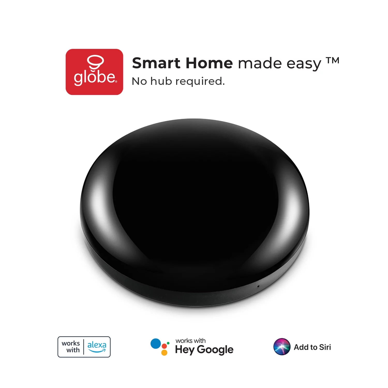 Globe Electric Wi-Fi Smart Black Universal Remote, No Hub Required, Voice Activated, 50279