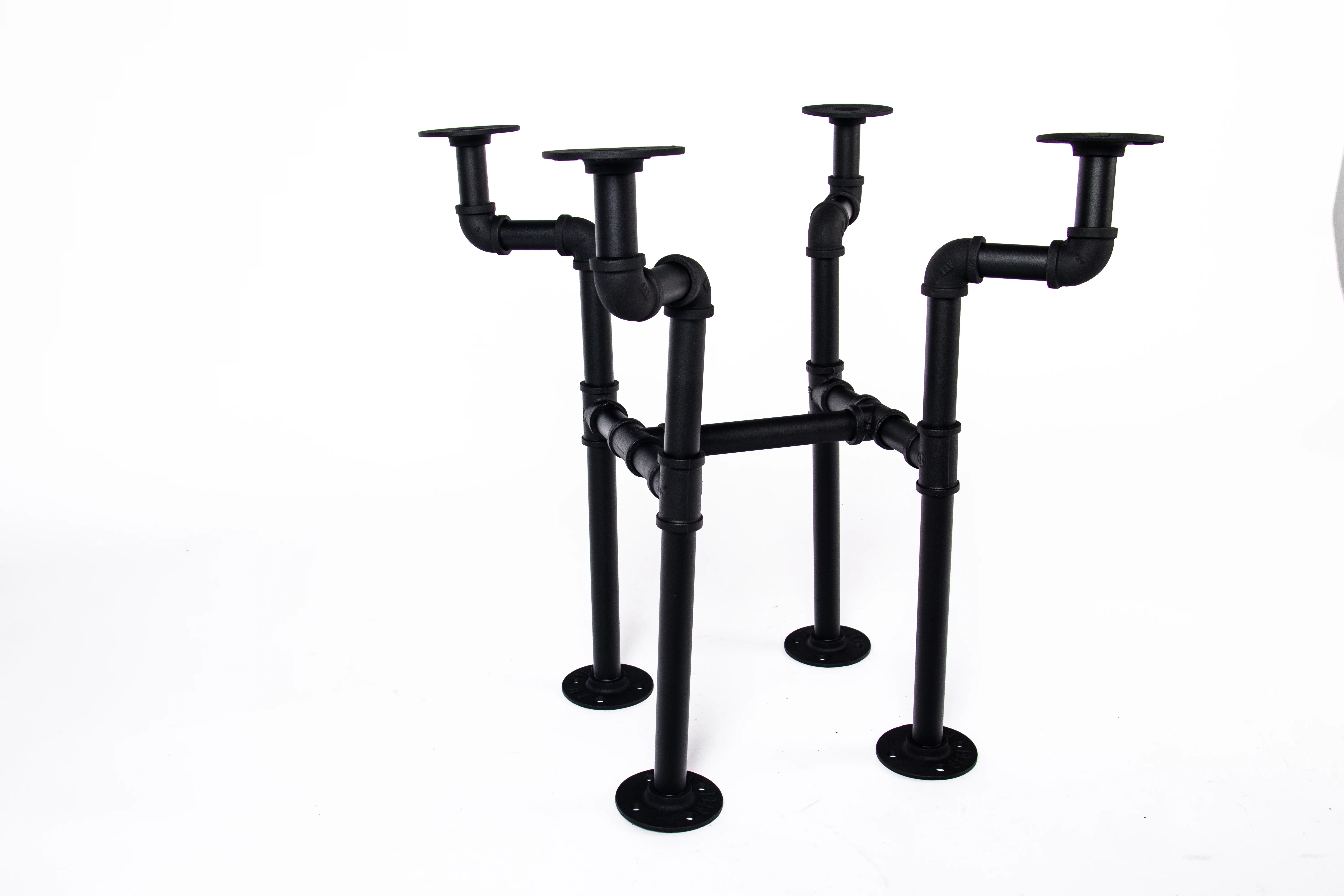 ATT Hardware Industrial DIY Black Iron Pipe Vintage Coffee Table Leg Set, Rustic End Table Base Kit(Table Top Not Included)