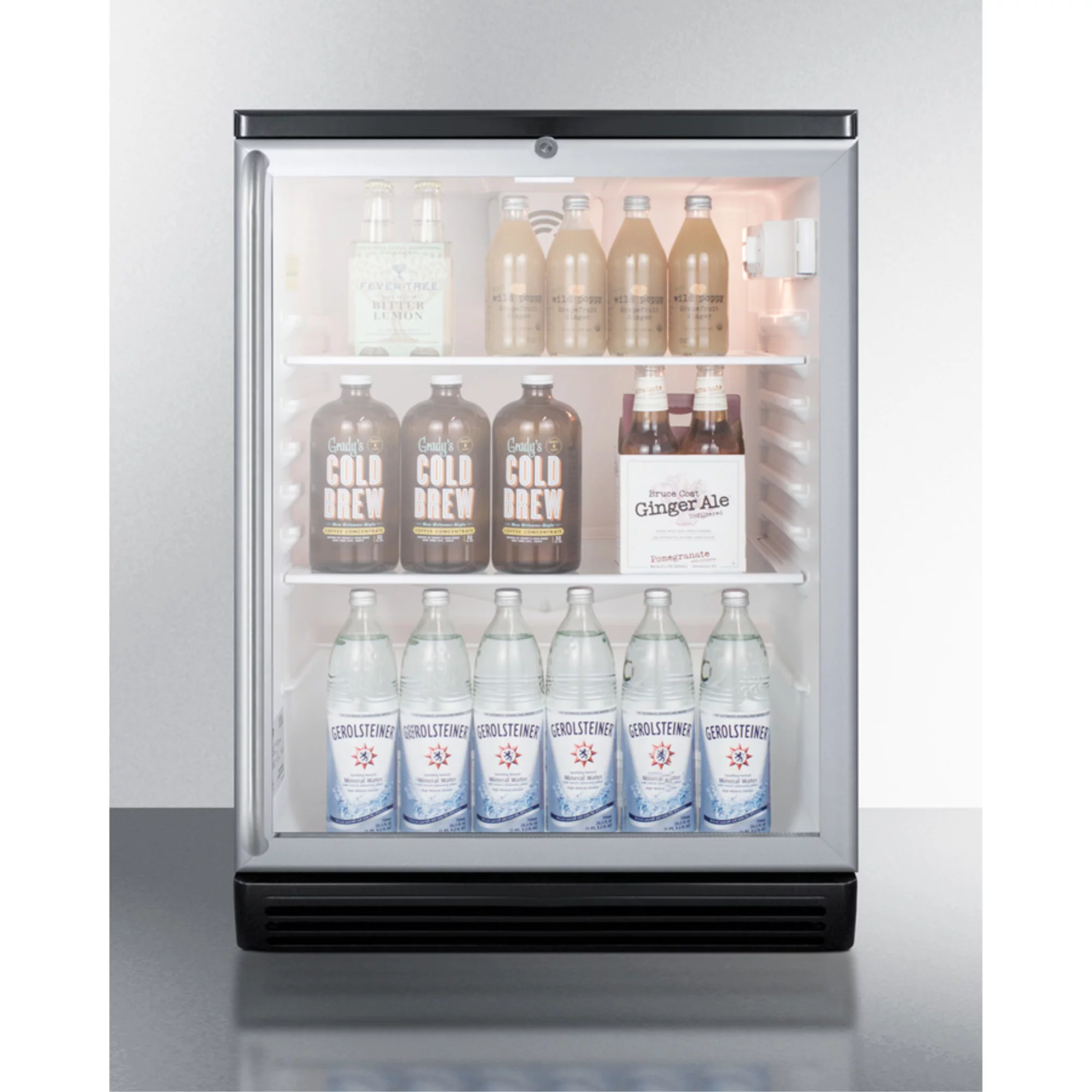 Commercially listed 5.5 cu.ft. counter height beverage center in a 24