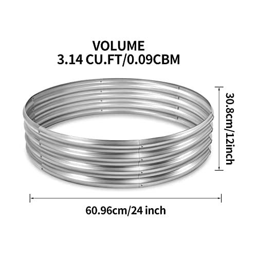 Land Guard Galvanized Raised Garden Bed 2Pcs, Planter Raised Garden Beds Outdoor, Round Clearance Raised Garden Beds for Gardening Vegetables……