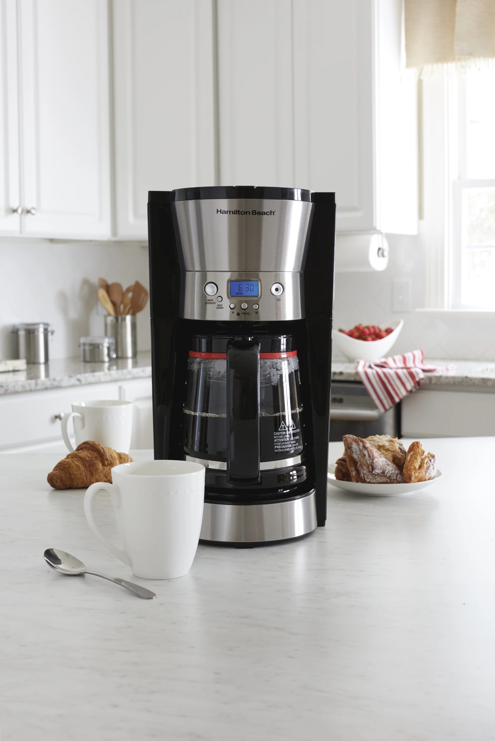 Hamilton Beach Programmable Coffee Maker, 12 Cups, Black, 46895