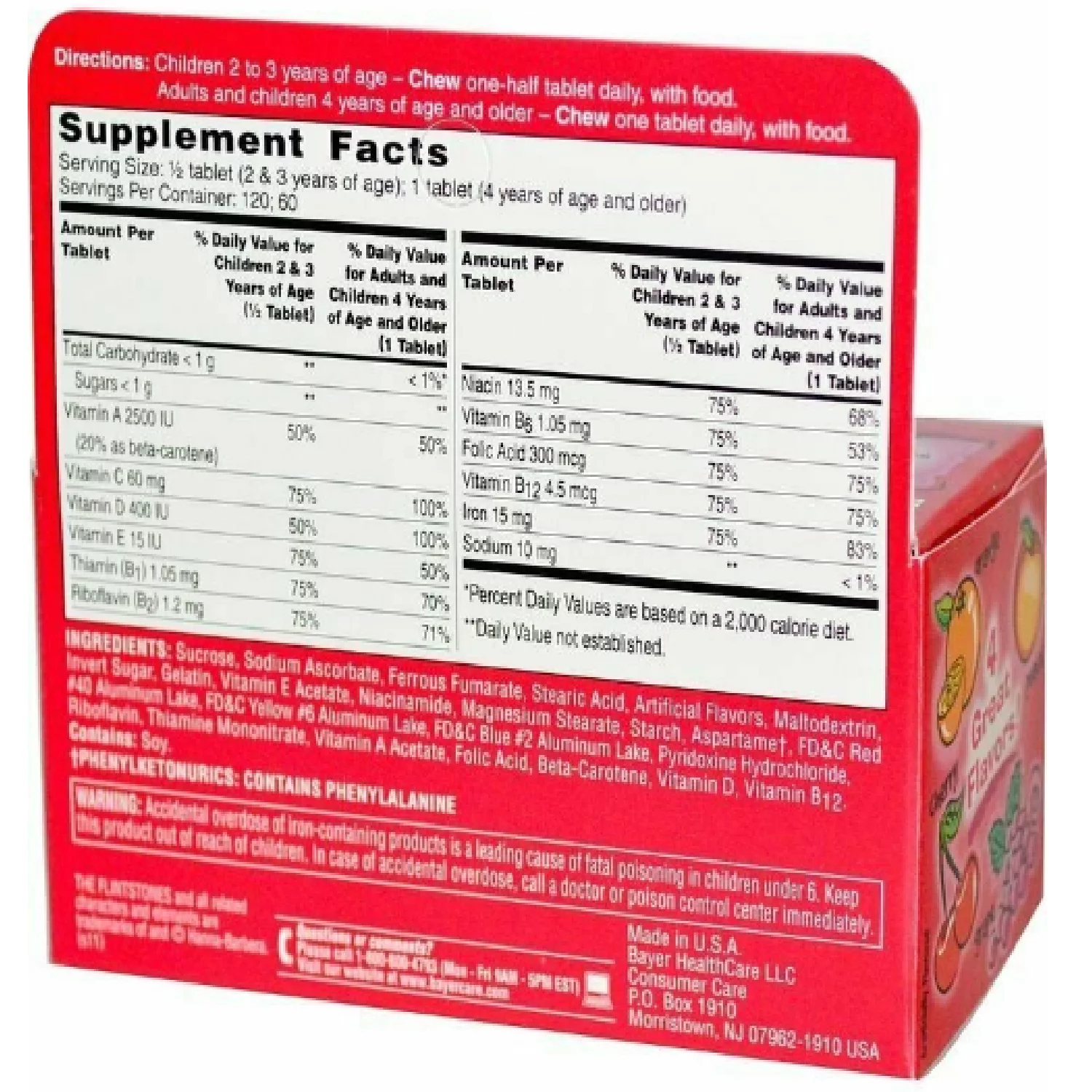 Flintstones Children's Multivitamin with Iron Chewables, 60 ct, 3 pack