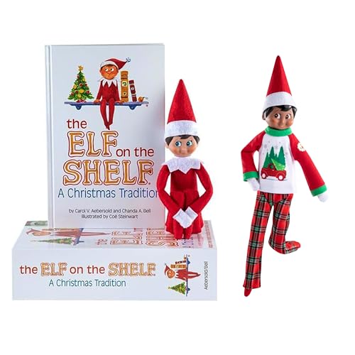 The Elf on the Shelf Scout Elf Box Set (Blue Eyed Boy), Storybook and Tree Farm PJs Pajamas Accessory [Multi-Item Bundle]