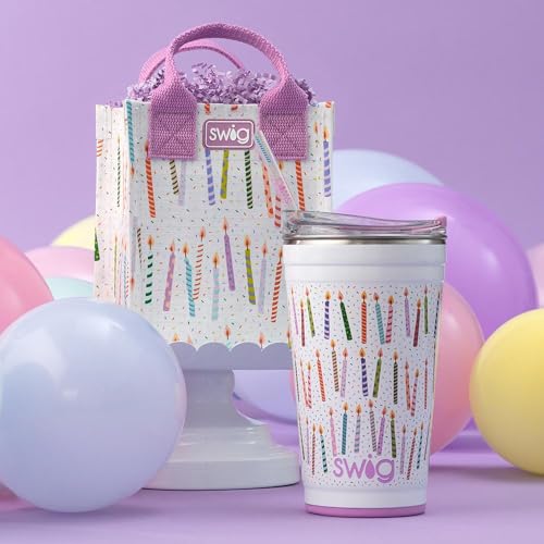 Swig Life 32oz Insulated Tumbler, Travel Coffee Tumbler with Lid, Cup Holder Friendly, Stainless Steel Travel Coffee Mug, Glitter Tumbler, Glitter Gifts (Confetti)