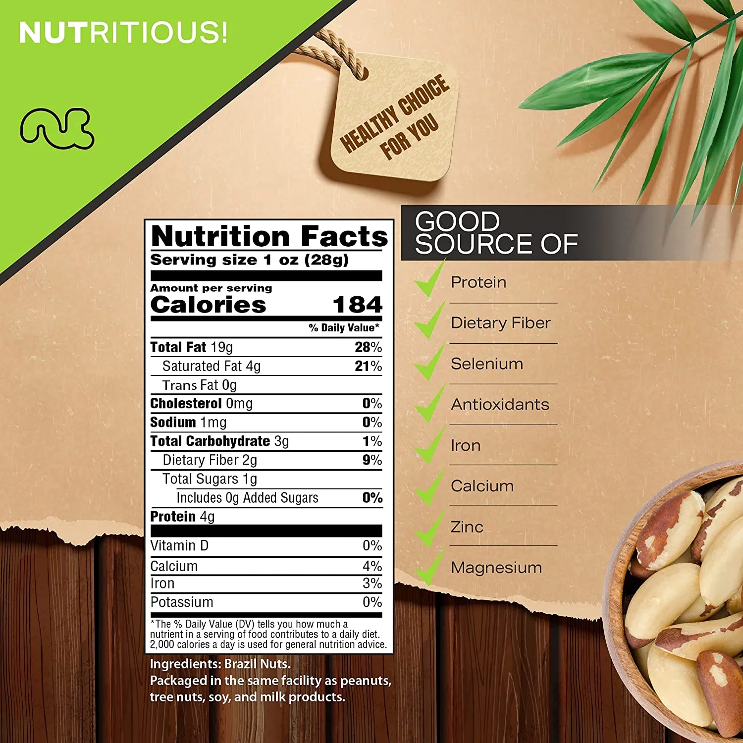 Nut Cravings Raw Brazil Nuts, Unsalted No Shell, (48oz - 3 lb)