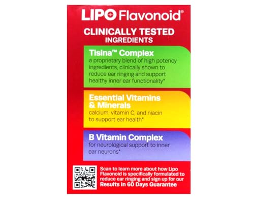 Lipo-Flavonoid Dietary Supplement Caplets for Ear Ringing - 100 Count