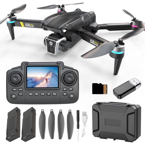 Drone With Camera For Beginner 1080p, Brushless Drones With Screen On Controller, No FAA, Under 249g, Beginner Drone With Altitude Hold, One Key Take Off/Land, 360 Flips,Trajectory Flight, 2 Batteries