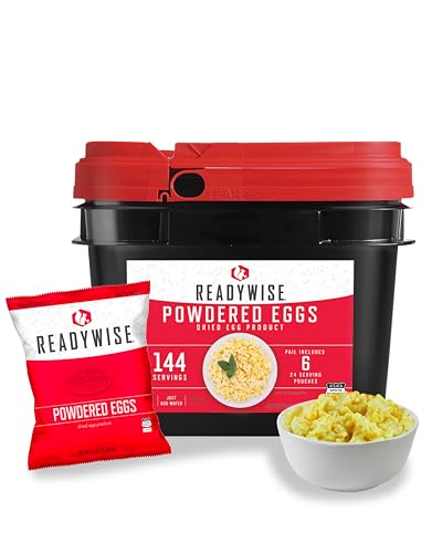 ReadyWise Emergency Food Supply - 104 Servings Variety Pack Bucket, Protein Meals, Dehydrated & Freeze Dried Food for Backpacking, Camping Essentials & Prepping Supplies, up to 25 Year Shelf Life
