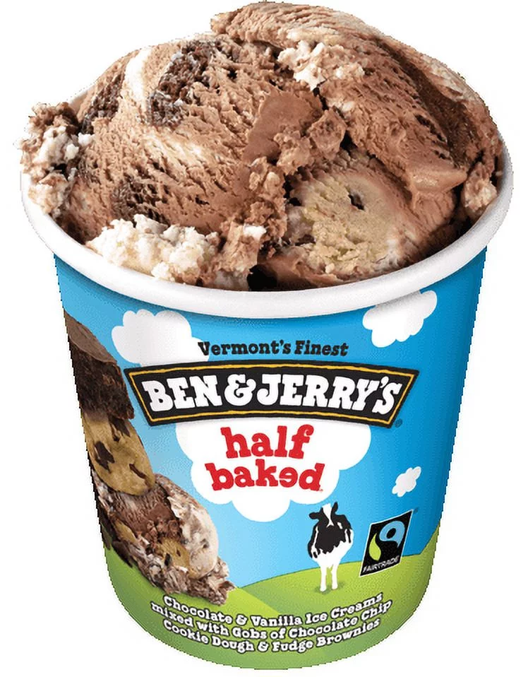 Ben & Jerry's Half Baked Ice Cream, 16 oz. Pint, 6-Pack (Frozen)