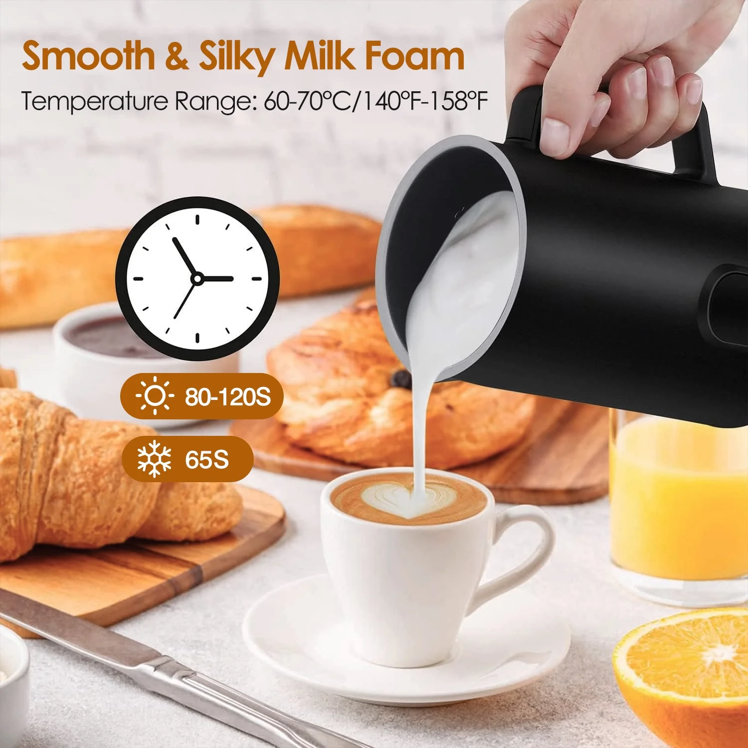 iMounTEK 4 in1 Milk Frother, Stainless Steel 19.95oz Electric Milk Frothr Automatic Quiet Milk Warmer, Hot and Cold Foam Maker and Milk Warmer