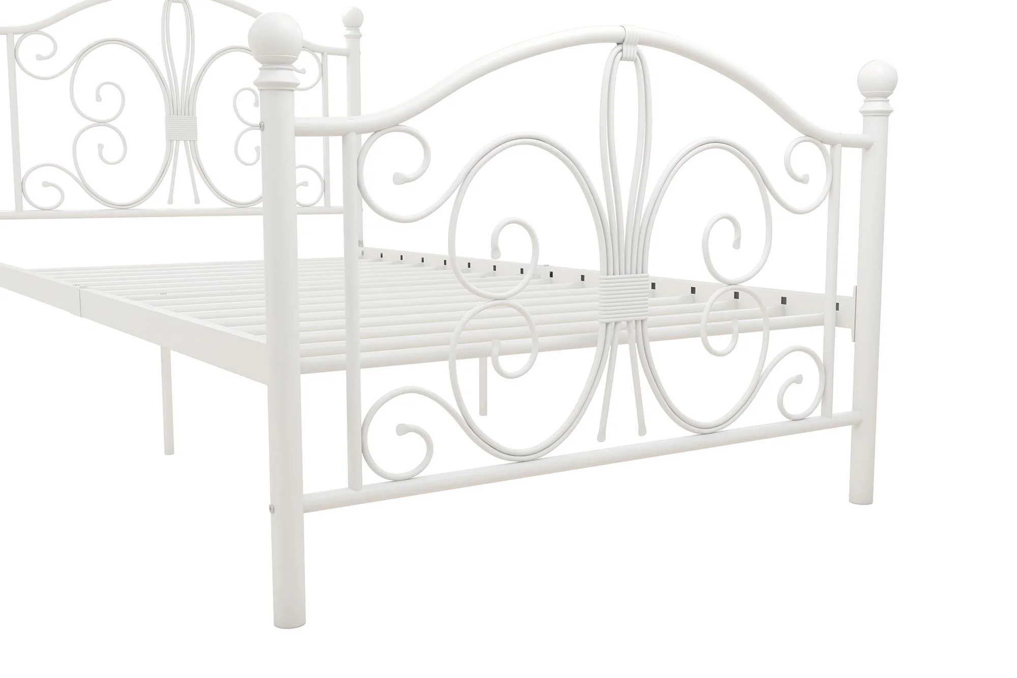 Desert Fields Bombay Metal Bed, White, Twin