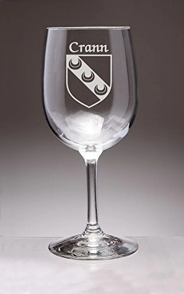 Crann Irish Coat of Arms Wine Glasses - Set of 4 (Sand Etched)