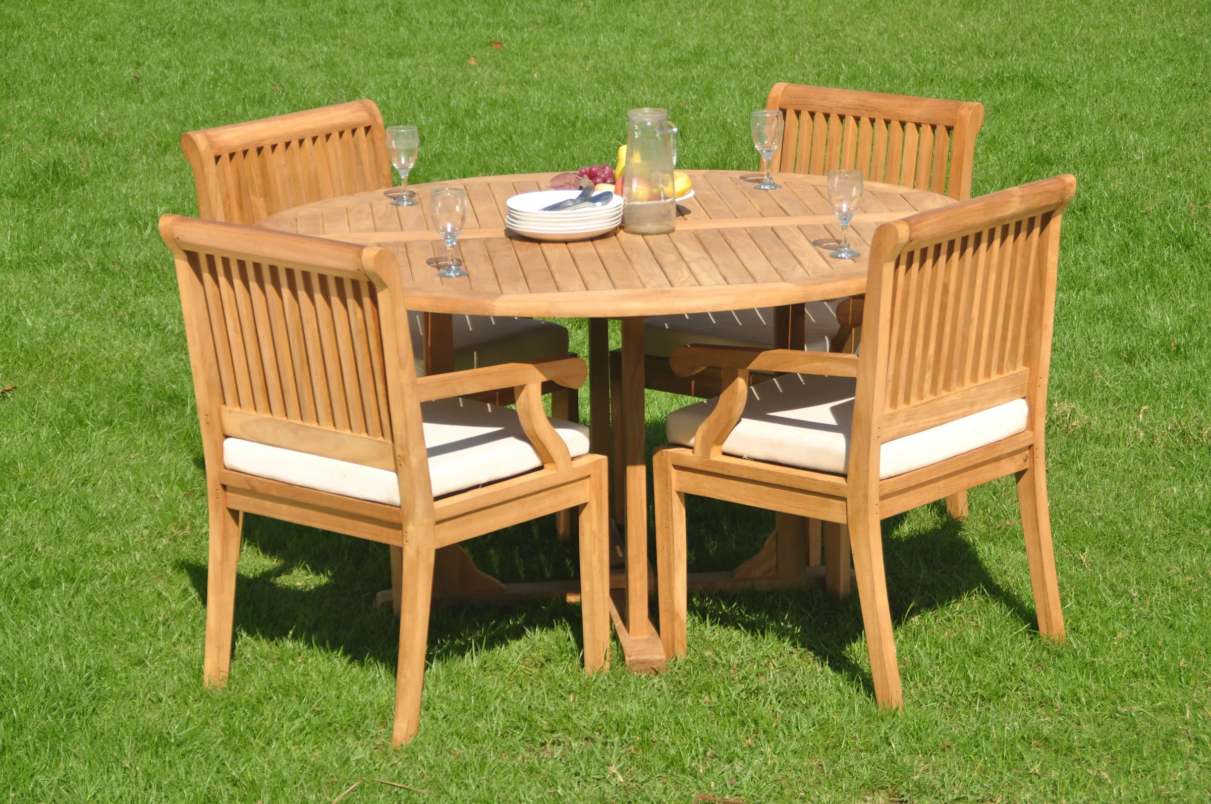 Teak Dining Set:4 Seater 5 Pc - 60