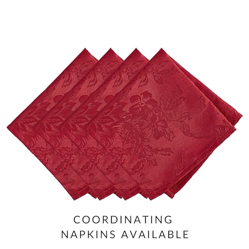 Elrene Home Fashions Poinsettia Elegance Jacquard Holiday Table Runner, 13