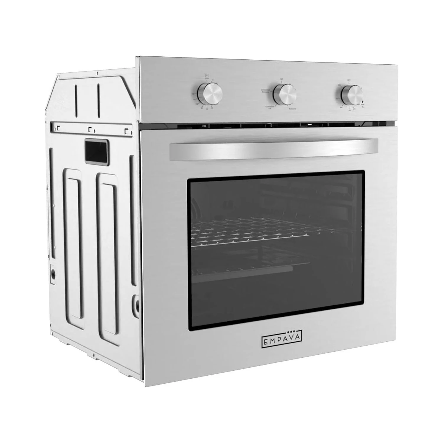 Empava 24-inch 2.3 Cu.ft. Single Propane Gas Wall Oven - Convection Fan in Stainless Steel - EMPV-24WO11L