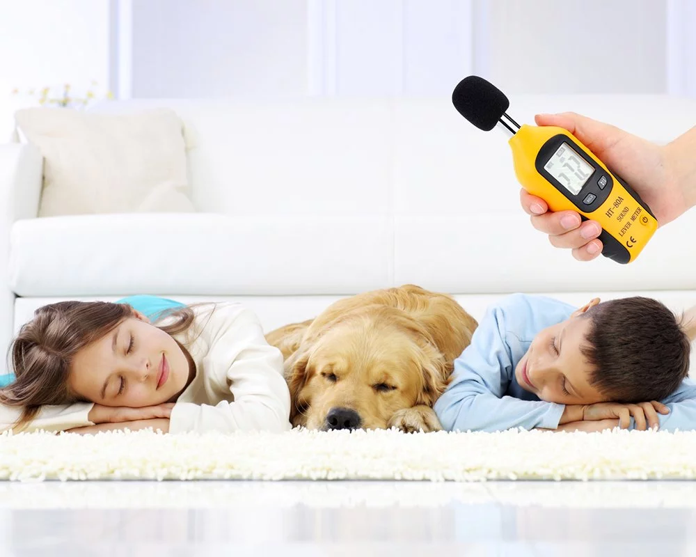 Mengshen Decibel Meter, Digital Sound Level Meter Handheld Audio Noise Meter Tester with LCD Display Measuring 30-130dB (Battery Included)