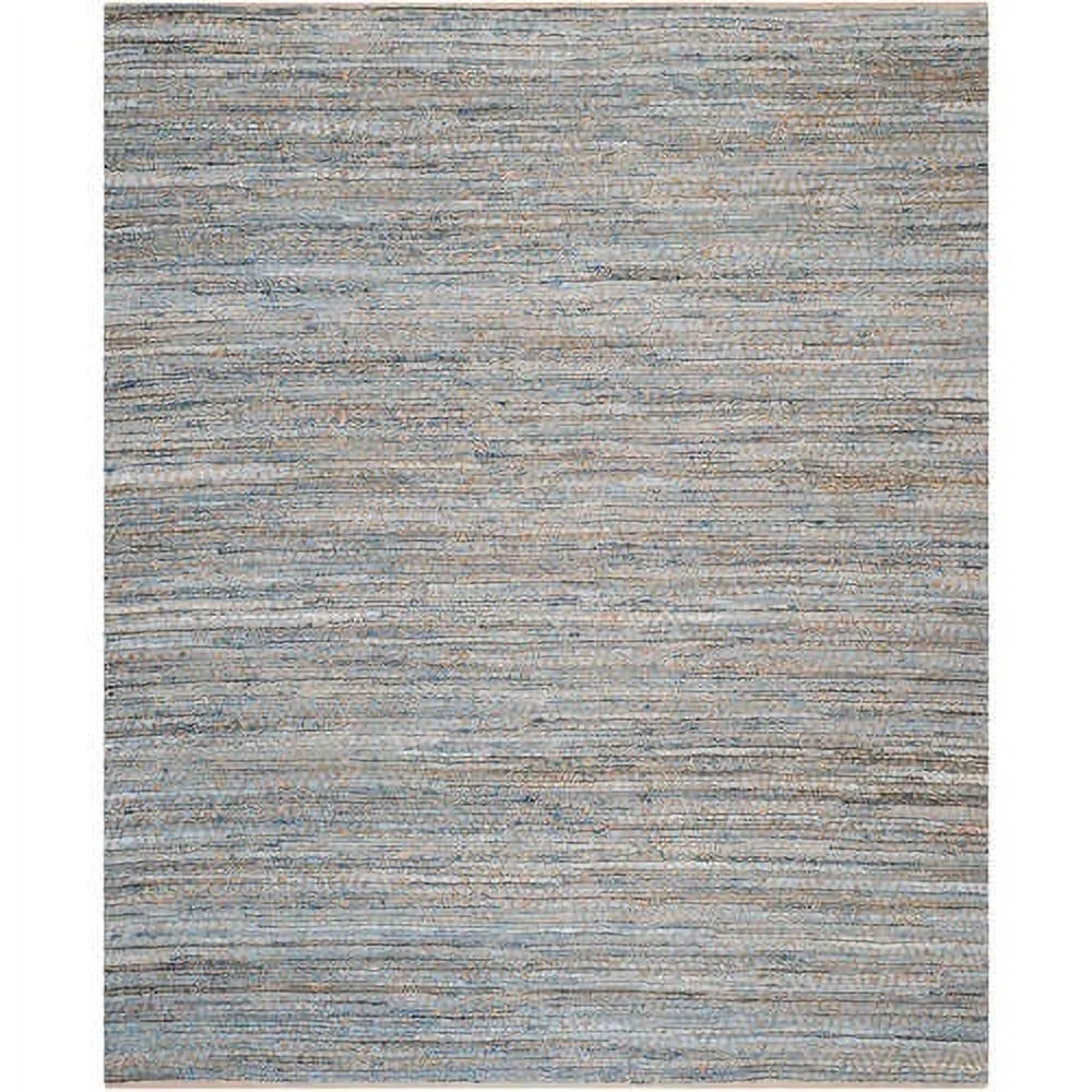 SAFAVIEH Cape Cod Leo Braided Striped Jute Area Rug, 8' x 10', Natural/Blue