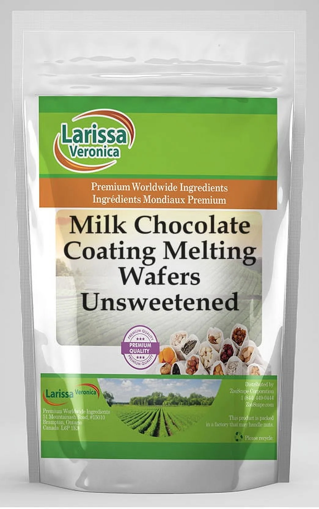 Larissa Veronica Milk Chocolate Coating Melting Wafers (Unsweetened), (16 oz, 3-Pack, Zin: 525280)
