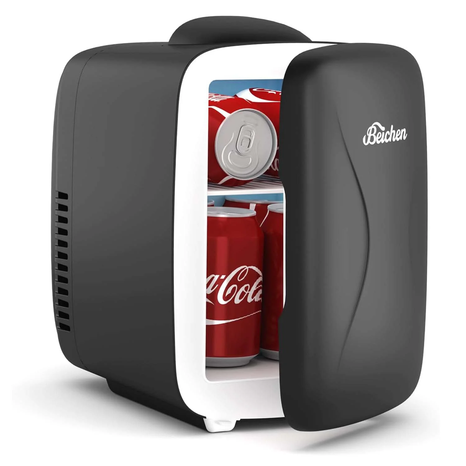BEICHEN Mini Fridge [Upgrade], Small Fridge Rapid Cooling 4 Liter/6 Cans Skincare Fridge, Cooler and Warmer Refrigerators for Bedroom, Cosmetics, Office and Car (Black)