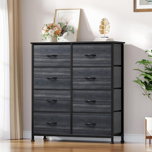 YITAHOME 8 Drawers Dresser - Fabric Storage Tower, Organizer Unit for Bedroom, Living Room & Closets - Sturdy Steel Frame, Easy Pull Fabric Bins & Wooden Top