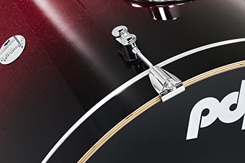 PDP By DW 7-Piece Concept Maple Shell Pack with Chrome Hardware Red to Black Fade