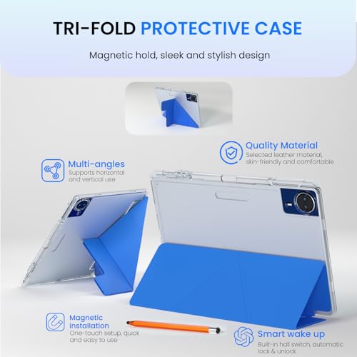 14 inch Large Screen Tablet, Android 15 Tablet 16GB RAM 256GB ROM, 1920*1200 IPS FHD Display, Widevine L1, 10000mAh 18W Charging, Wi-Fi & Bluetooth, 4G LTE, with Stand Case & Stylus, 2-Year Protection