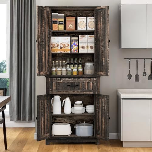 YITAHOME Farmhouse Kitchen Pantry Cabinet, 64.5