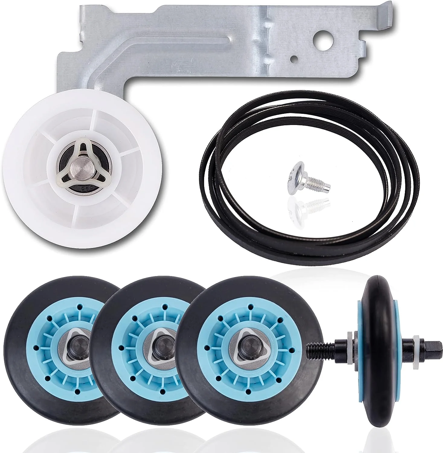 Dryer Repair Kit Replace For Samsung DVE45T6000W/A3-00 DV42H5000EW/A3 DV42H5200EP/A3 DV42H5200EF/A3 DV42H5000GW/A3 Rollers Belt Pulley