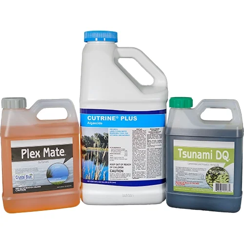 Duckweed Destroyer Package (Treat 40,000 sq ft(4-Cutrine Plus Gal, 2-Tsunami DQ Gal, 2- Plex Mate 32oz))