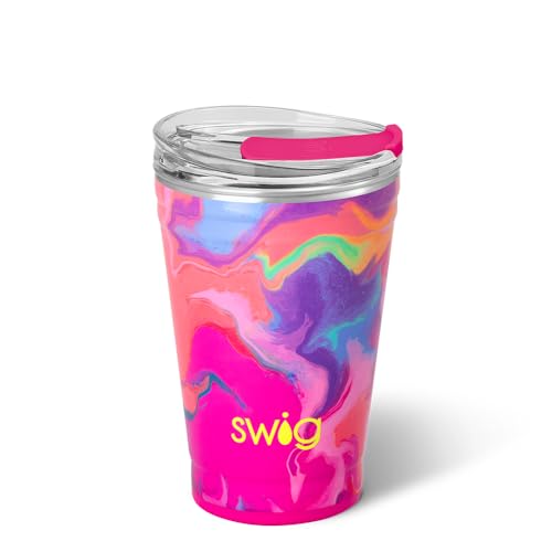 Swig Life 32oz Insulated Tumbler, Travel Coffee Tumbler with Lid, Cup Holder Friendly, Stainless Steel Travel Coffee Mug, Glitter Tumbler, Glitter Gifts (Confetti)