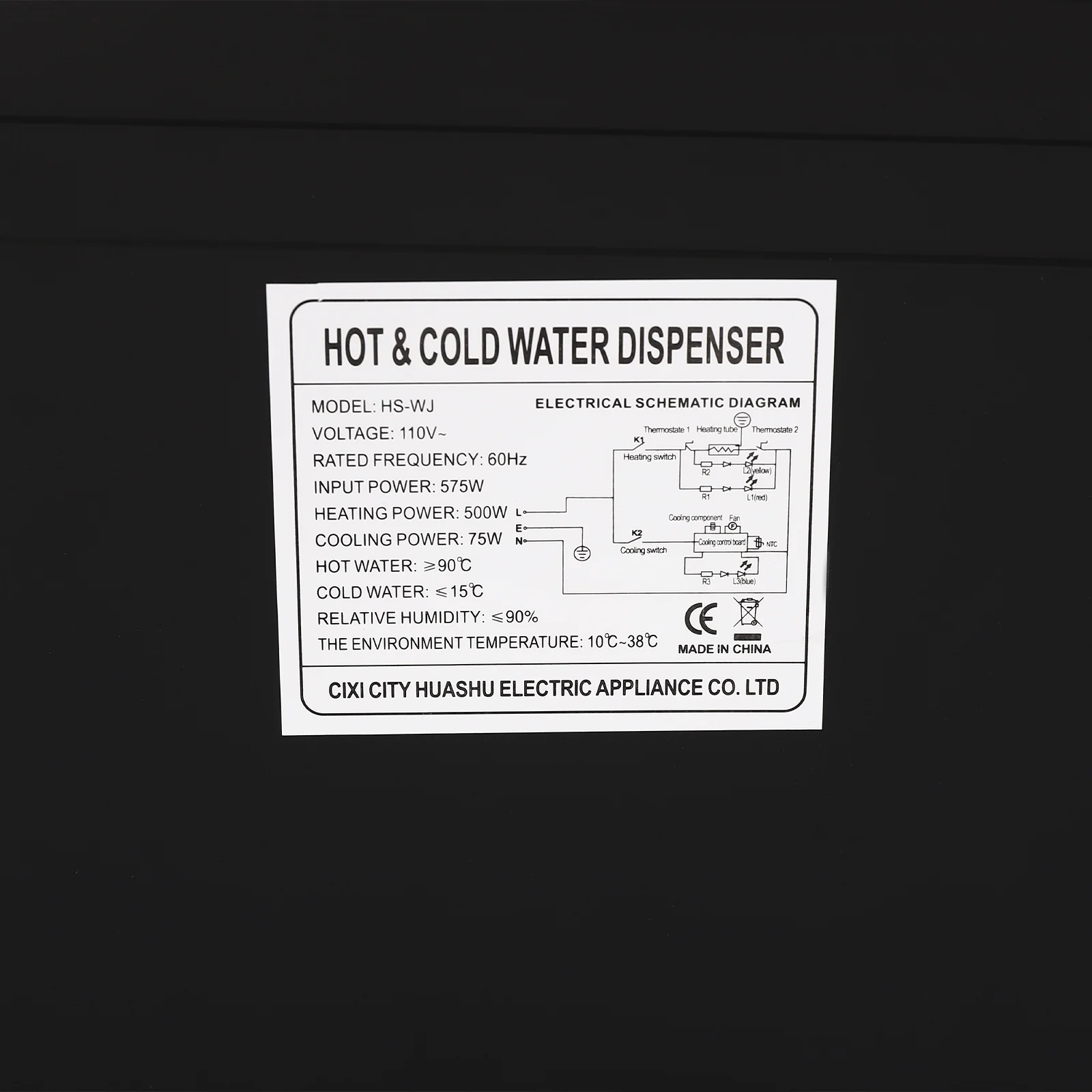 Top Loading Water Cooler, Countertop Hot/Cold Water Dispenser, 110V Premium Water Dispenser with Hot Cold and Room Temperature Water,Black,Applicable Bucket Capacity 4.5-18.9L/1.19-4.99gal