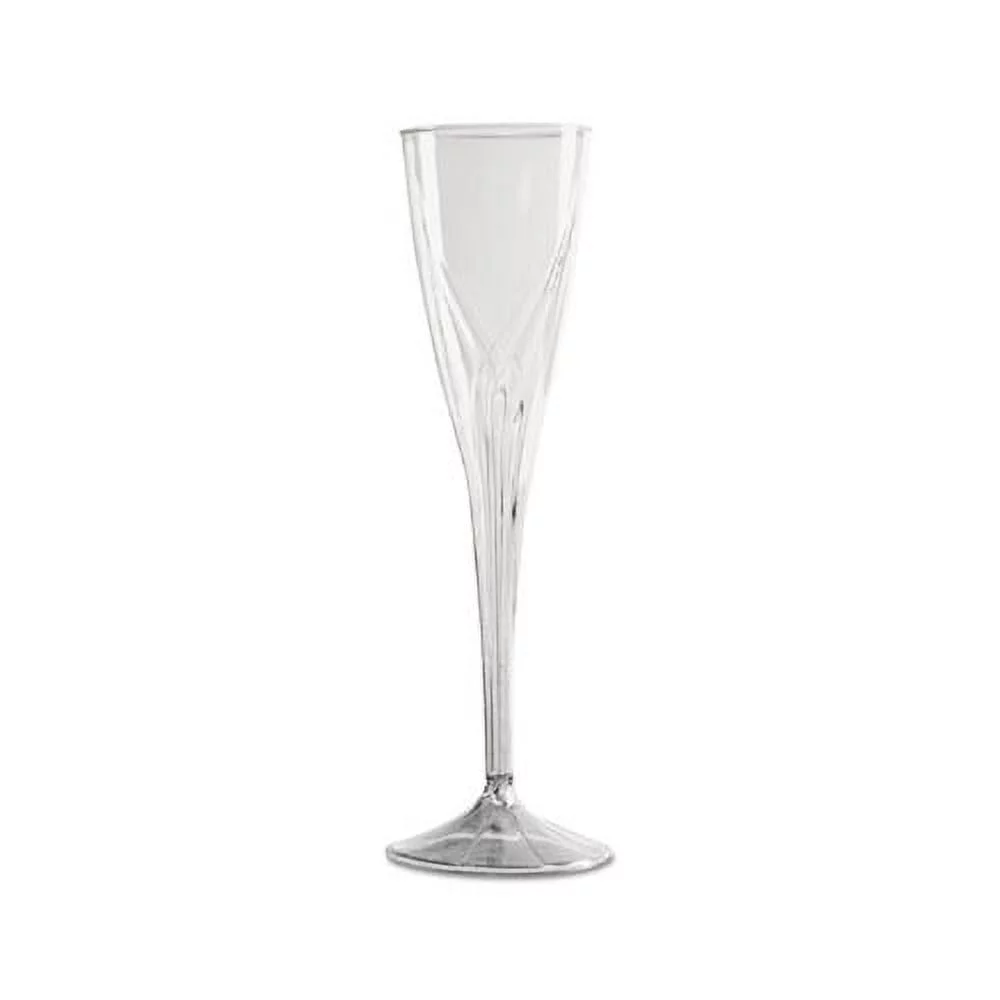 Classicware One-Piece Champagne Flutes 5 oz., Clear, Plastic, 10/Pack