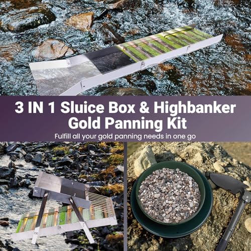 3 in 1 Highbanker Gold Panning Kit, Deformable 50