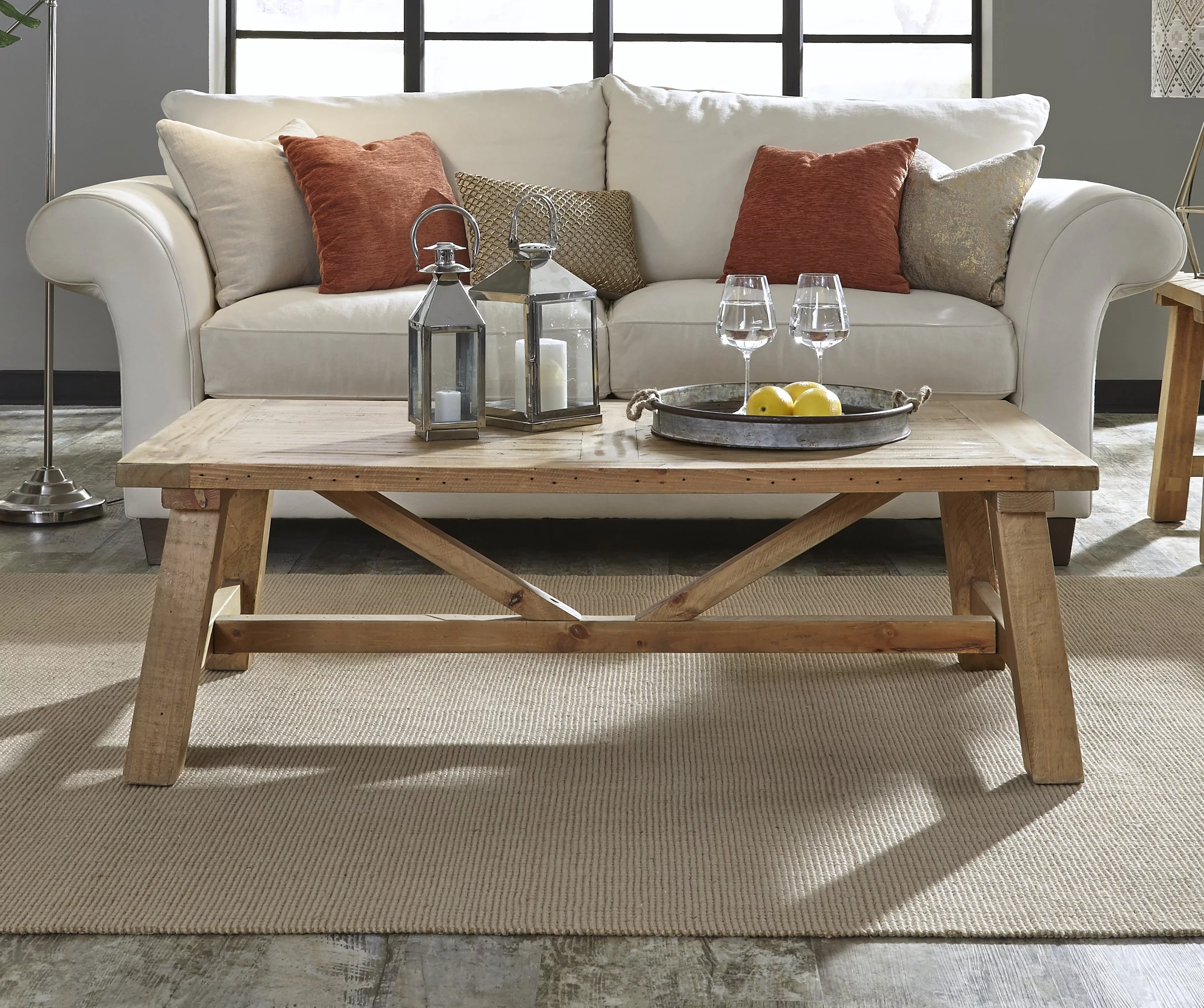 Harris Industrial Coffee Table in Rustic Reclaimed Wood