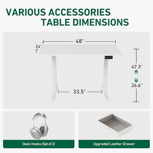 FEZIBO 55 x 24 Inches Standing Desk with Drawer, Adjustable Height Electric Stand up Desk with Storage, Sit Stand Home Office Desk, Ergonomic Computer Desk, Light Rustic