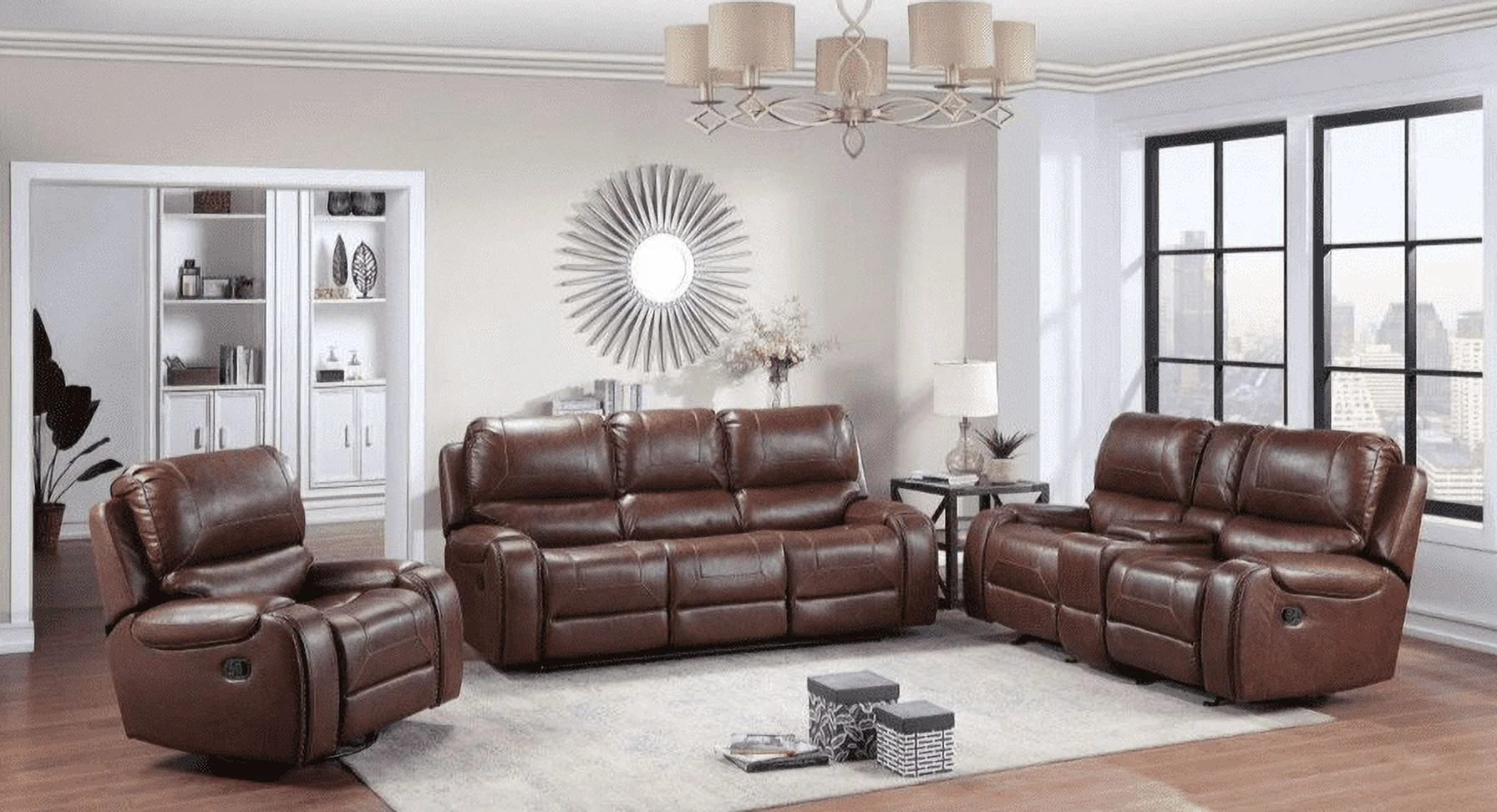 The Ruba 3 Piece Manual Motion Set (Sofa, Loveseat, & Chair)