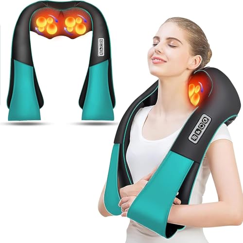 AERLANG Shiatsu Back and Neck Massager, Back Massager Deep Tissue Kneading Neck and Shoulder Massage with Heat, Electric Massage Pillow Fathers Day Gift Ideas from Daughter Son(NOT Cordless)