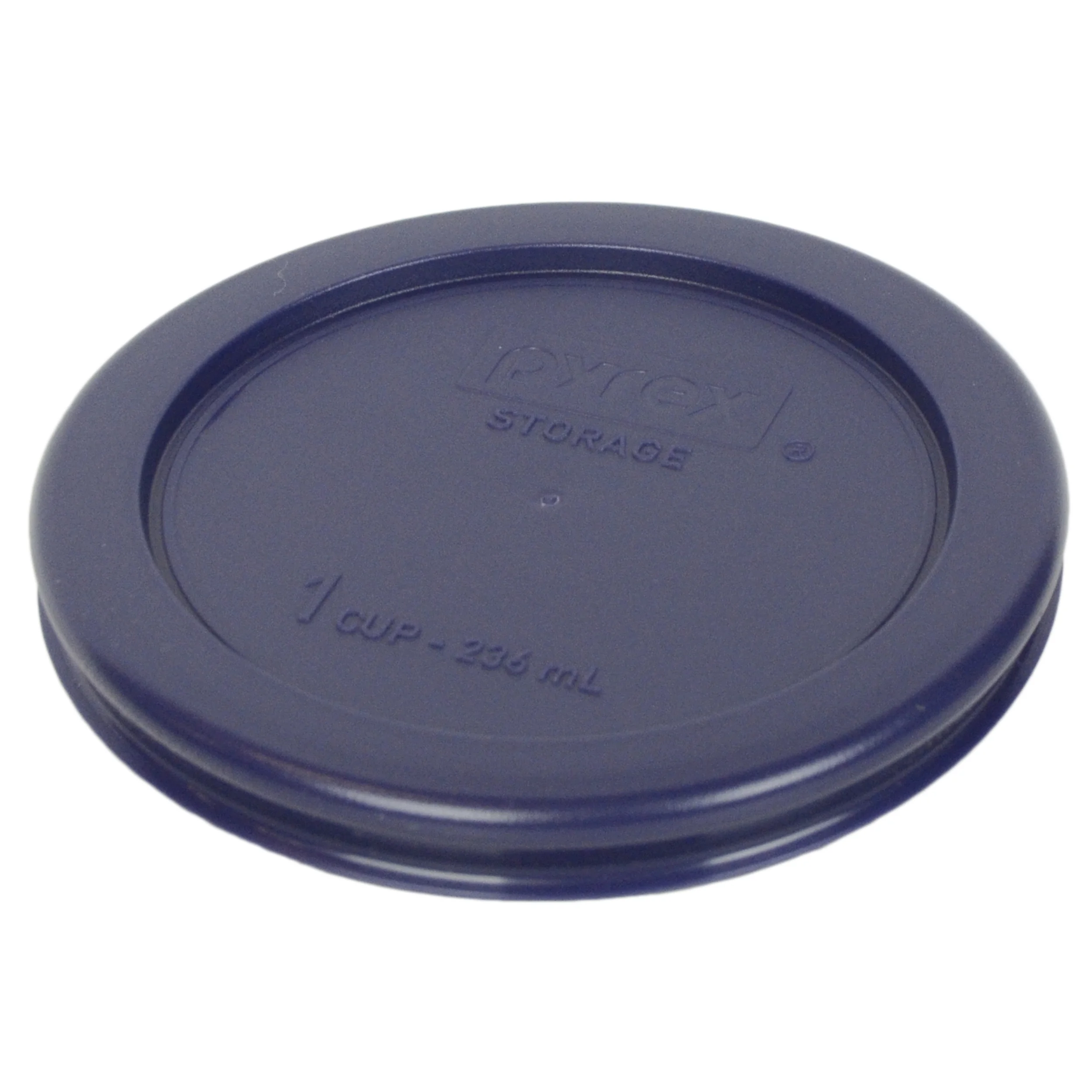 Pyrex 7202 1-Cup Clear Round Glass Food Storage Bowl and 7202-PC Blue Plastic Lid (6-Pack)
