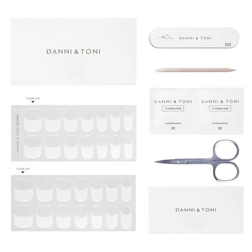 DANNI & TONI Semi Cured Gel Nail Strips Christmas Santa Claus Snowflakes Cat Eye Gel Nail Wraps 28 Stickers | Mistletoe Meow