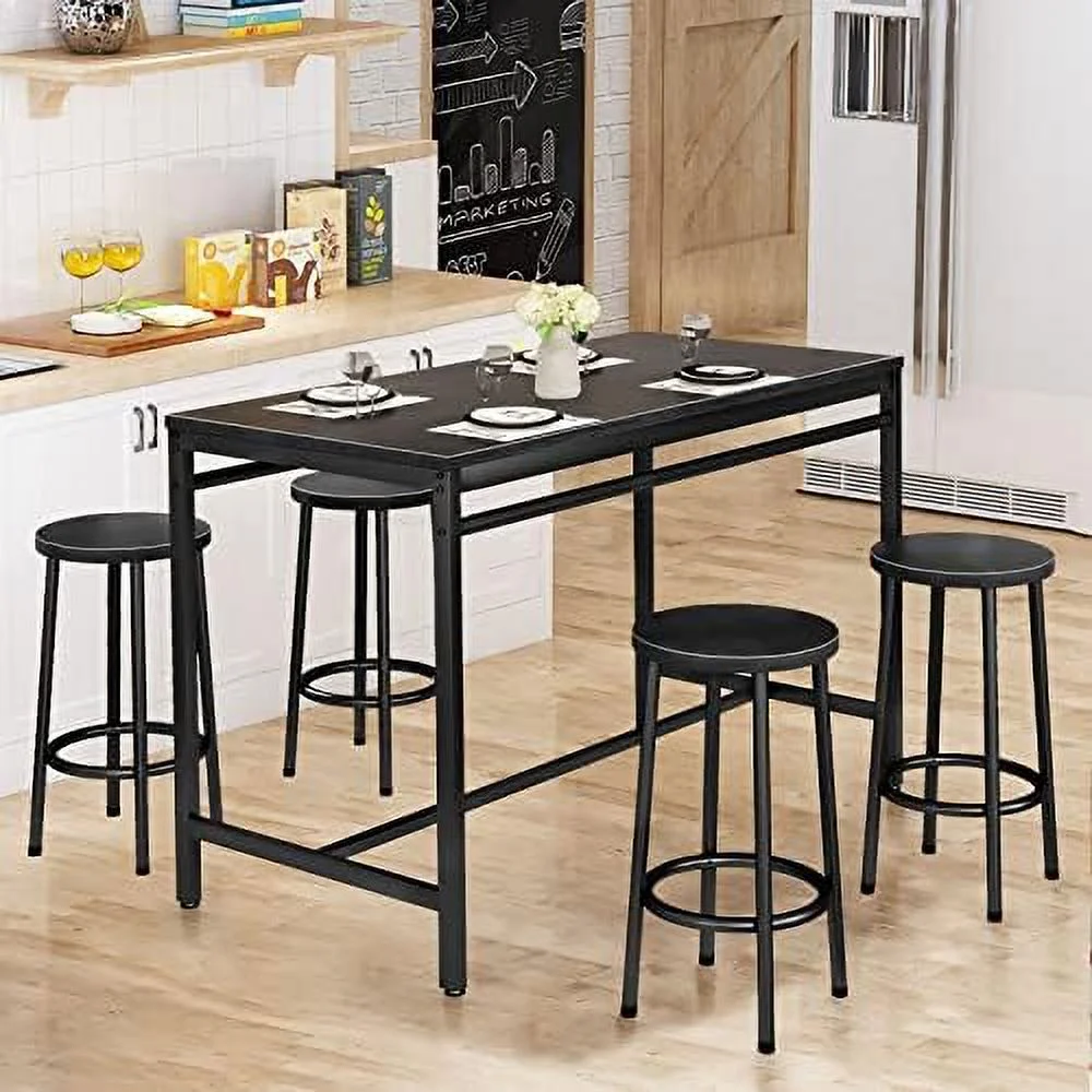 TJUNBOLIFE Dining Table Set for 4/ Table Set  Kitchen Table with 4 Chairs for Living Room  Table and Chairs Dining Set 4 Piece Set for   Pub  Apartment  Restaurant