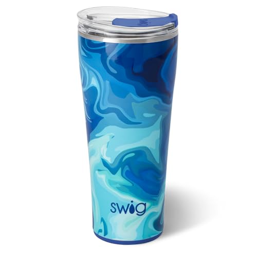 Swig Life 32oz Insulated Tumbler, Travel Coffee Tumbler with Lid, Cup Holder Friendly, Stainless Steel Travel Coffee Mug, Glitter Tumbler, Glitter Gifts (Confetti)