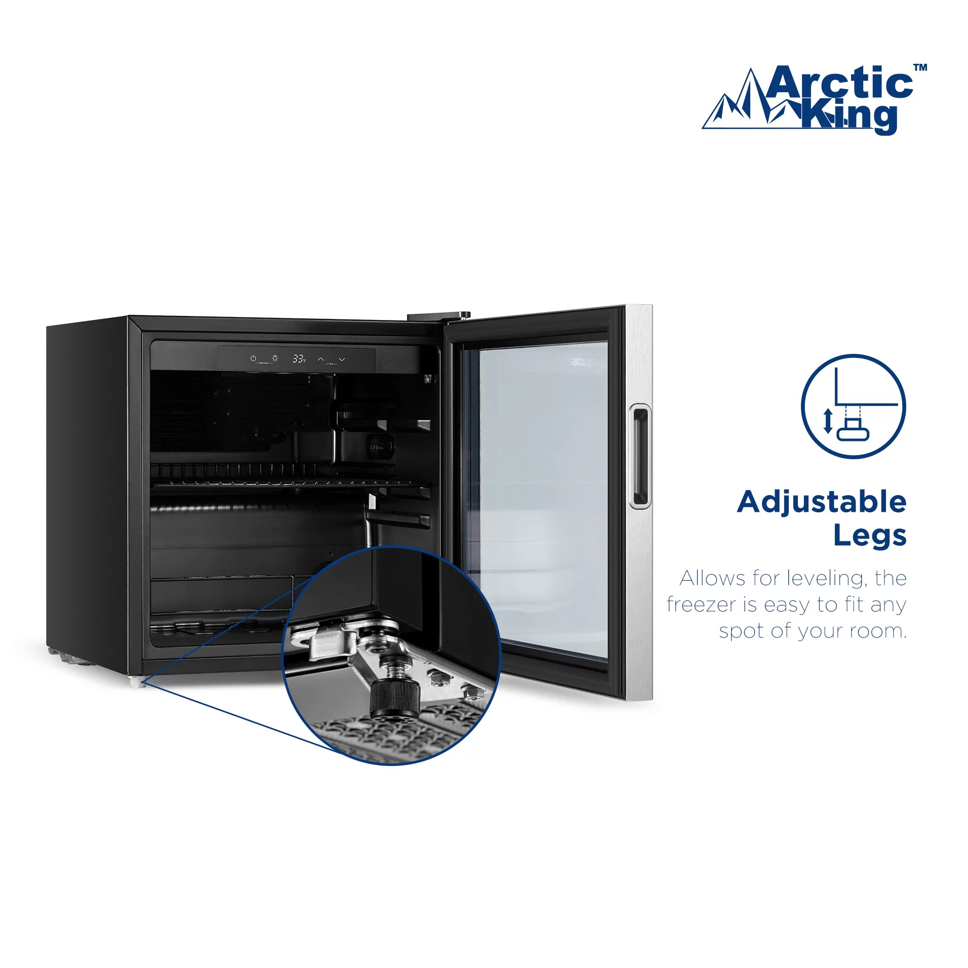 Arctic King 48-Can Beverage Fridge & Cooler with Electrical Control, Stainless Steel Look, ARV48B1AST