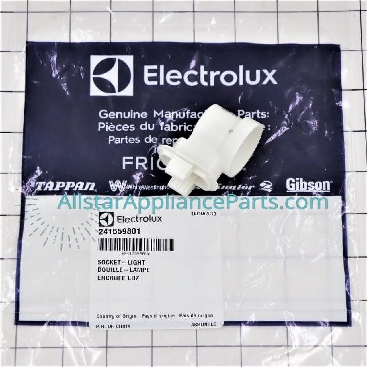 Genuine Frigidaire 241559801 Refrigerator Light Socket