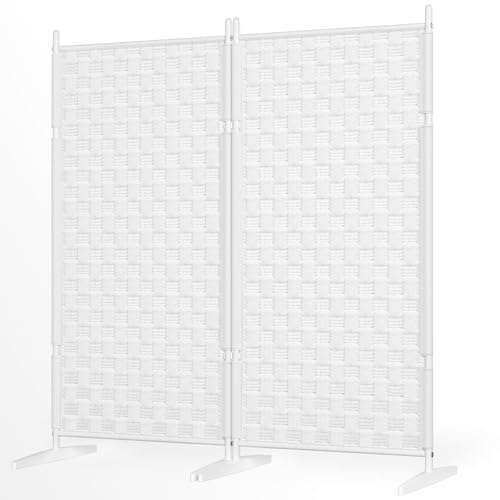 2 Panel Room Divider for Room Separation - White Wall Dividers for Rooms Small Folding Privacy Screens Indoor Partitions and Deviders Freestanding Portable Changing Separtion Space Partition Screen