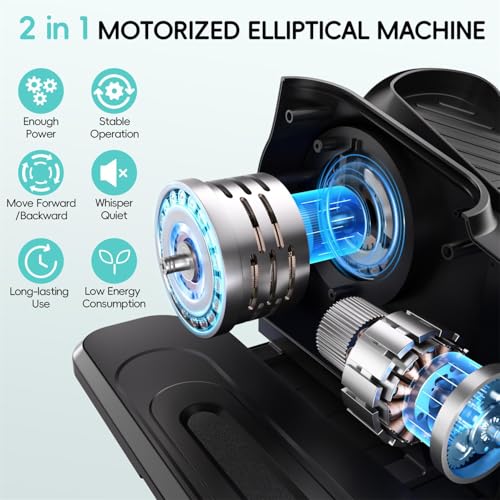 Under Desk Elliptical Machine, Morelax Ellipse Leg Exerciser for Seniors Fully Assembled, Quiet & Portable Electric Seated Pedal Exerciser with Remote Control & 12 Adjustable Speeds